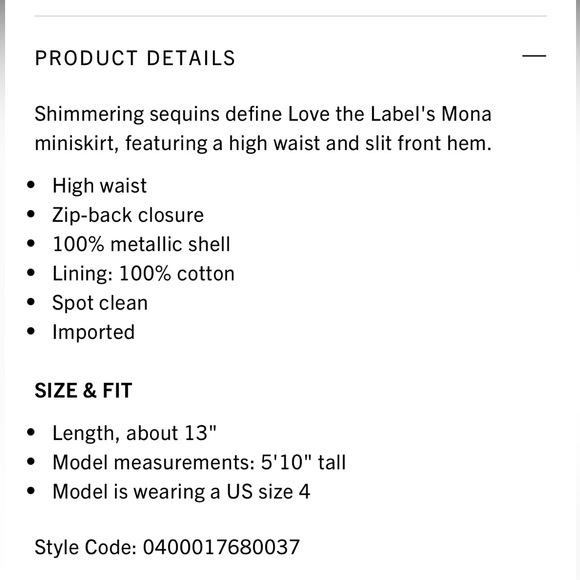 NWT Revolve Love The Label Mona Sequin Skirt - Picture 6 of 6